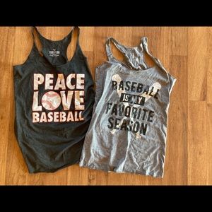 2 Racerback Baseball tank tops size L